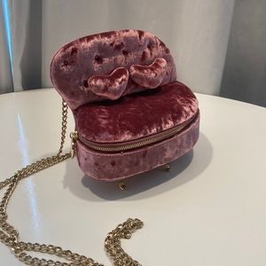 Pink velvet Betsey Johnson purse